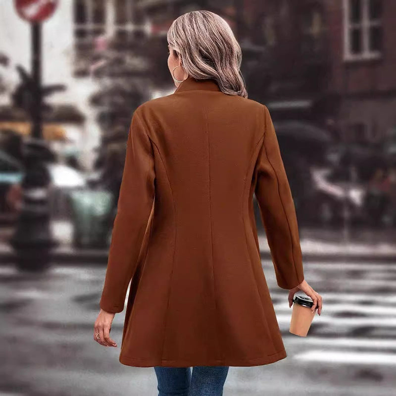 women's winter lapel coat elegant long overcoat