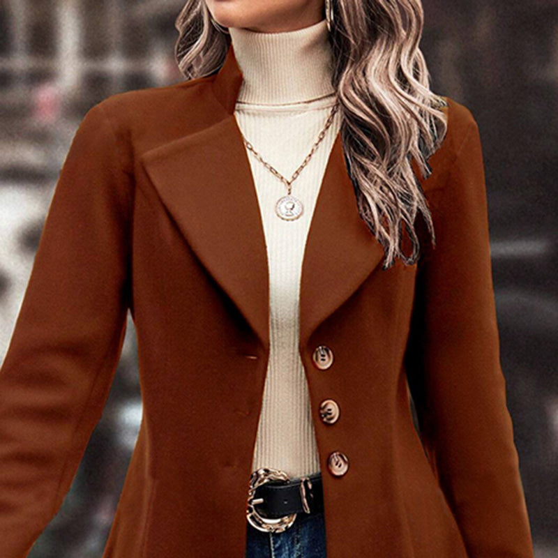 women's winter lapel coat elegant long overcoat