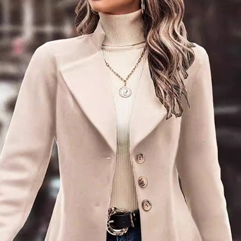 women's winter lapel coat elegant long overcoat