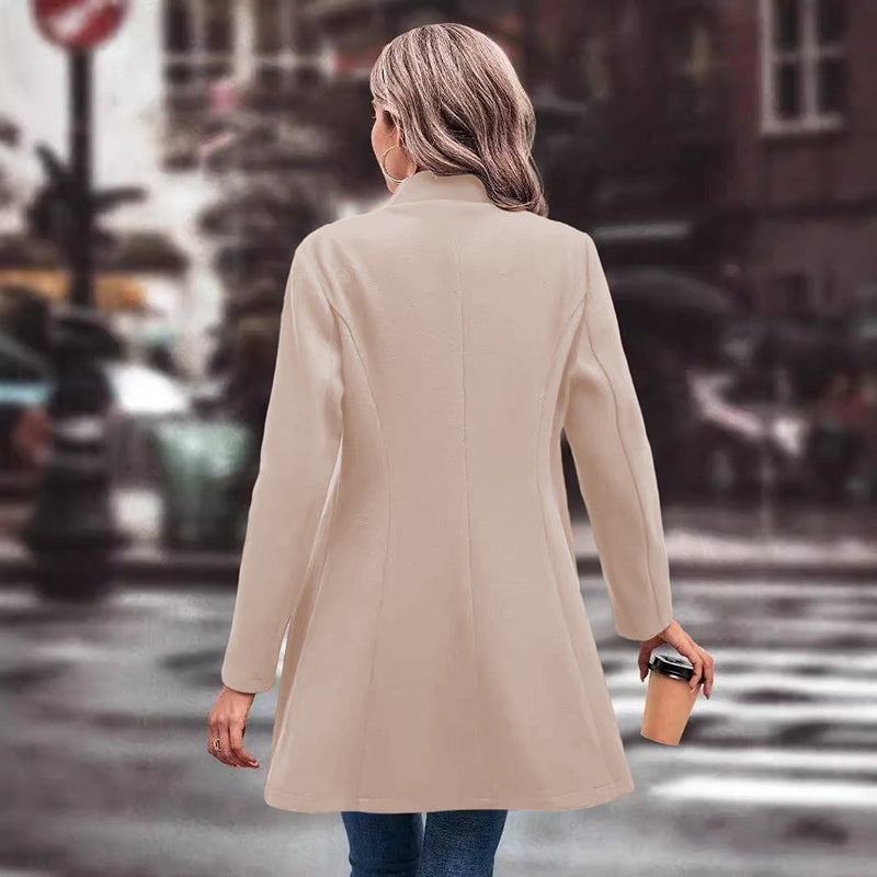 women's winter lapel coat elegant long overcoat