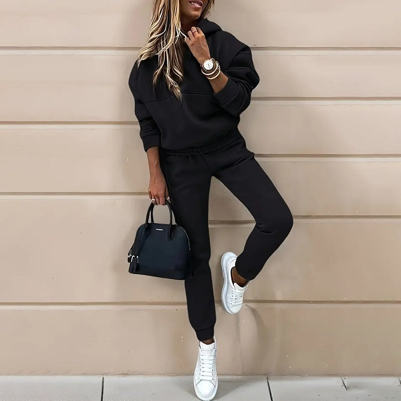 Women’s 2-Piece Tracksuit – Cozy Hoodie & Slim Jogger Set for Fall/Winter